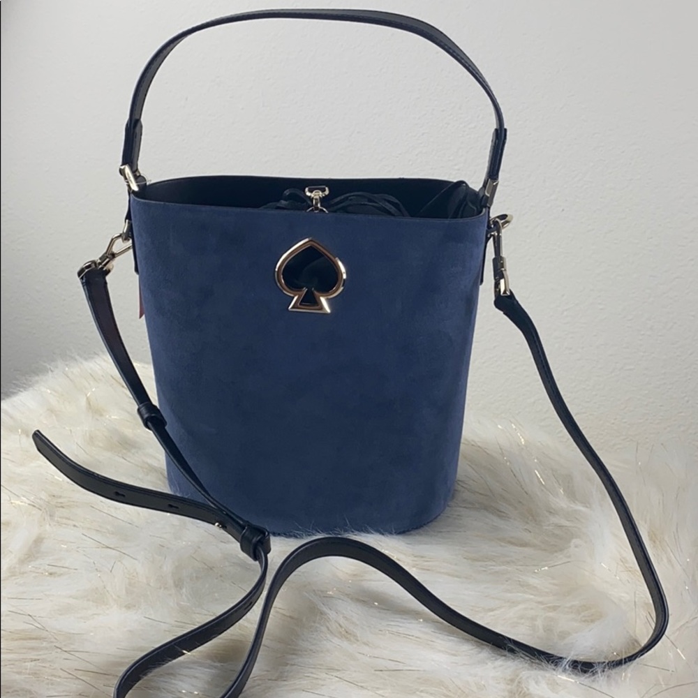 KATE SPADE SUZY SUEDE SMALL BUCKET SHOULDER BAG